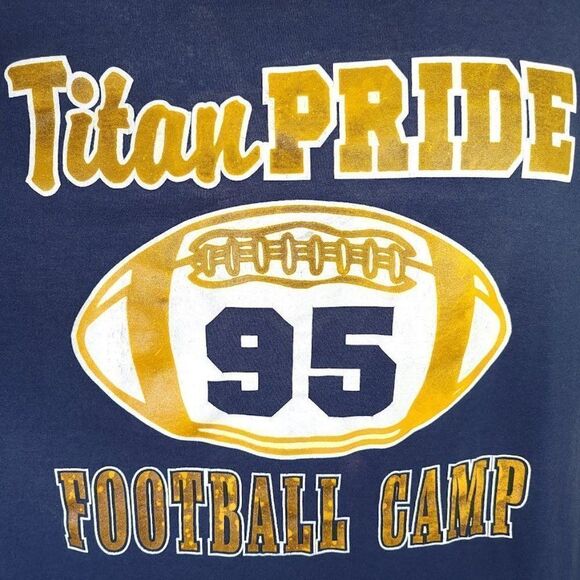 Titan Pride Football Camp T Shirt Vintage 90s Made In USA Mens Size 2XL - Picture 2 of 8